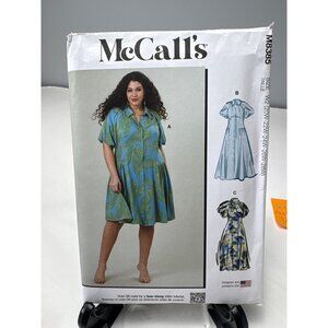 McCalls M8385 Womens Dress Sewing Pattern Size 20W 22W 24W 26W 28W Uncut